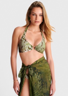 - Μαγιό bikini εμπριμέ με χρυσό κρίκο - 5206179133166