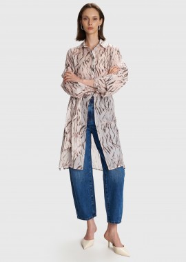 - Μακρύ πουκάμισο zebra print - 5206634972804