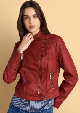 - Μπουφάν δερματίνη biker - 5206179071116