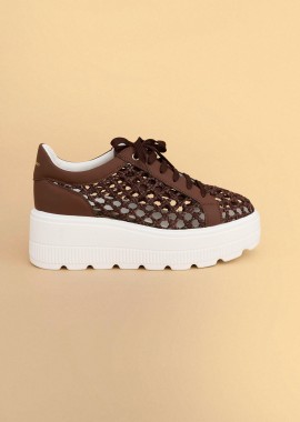 - Sneakers με διχτυωτό σχέδιο και χοντρή σόλα - 5206179081382