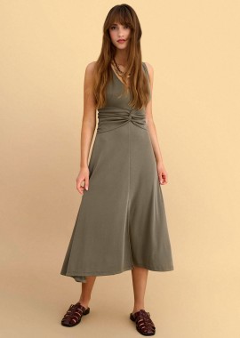 - Φόρεμα μίντι με σκίσιμο μπροστά - 5206179093996