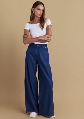 - Παντελόνι wide leg denim όψη - 5206634826794