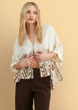 - Πουκάμισο oversized με τύπωμα - 5206634947451