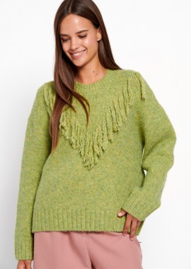 FUNKY BUDDHA - Oversized boho πλεκτή μπλούζα