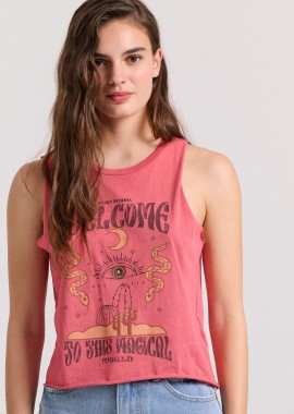 FUNKY BUDDHA - Αμάνικο t-shirt με τύπωμα σε boho look
