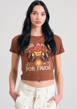 FUNKY BUDDHA - Garment dyed t-shirt με exotic τύπωμα