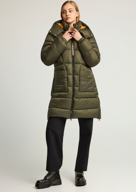 FUNKY BUDDHA - Regular fit μακρύ puffer μπουφάν με κουκούλα