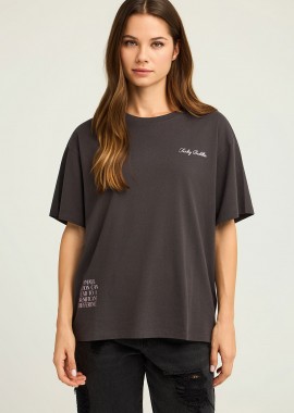 FUNKY BUDDHA - Τ-shirt με τύπωμα στην πλάτη text artwork