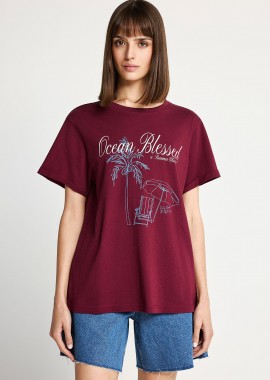 FUNKY BUDDHA - Γυναικείο βαμβακερό t-shirt με τύπωμα