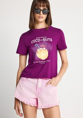 FUNKY BUDDHA - Γυναικείο βαμβακερό t-shirt με τύπωμα
