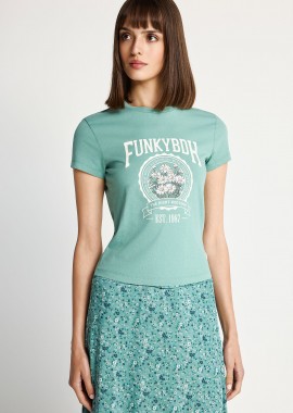 FUNKY BUDDHA - Γυναικείο βαμβακερό t-shirt με τύπωμα