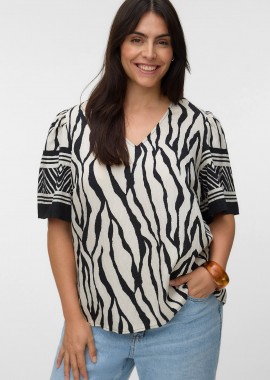 - Animal Print Μπλούζα με V VERO MODA