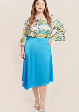 - Φούστα σατέν με ασύμμετρο τελείωμα