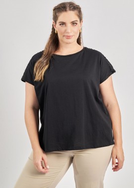 - T-Shirt με διακόσμηση στον ώμο