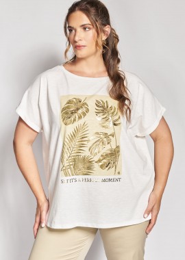 - Βαμβακερό T-shirt με στάμπα foil