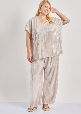 - Βραδινή παντελόνα πλεκτή με φόιλ VERO MODA