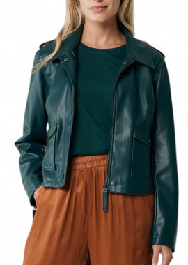 Mexx - Μπουφάν Mexx Τύπου Δερμάτινο NO0706036W-Dark Green Γυναικείο