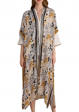 Attrattivo - Ζακέτα Attrattivo Κιμονό Μακρύ Με Print 9921283-MULTICOLOR Γυναικείο