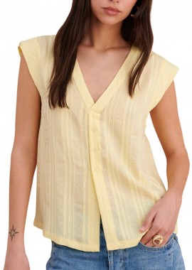 Attrattivo - Top Attrattivo Αμάνικο Με Κουμπιά 9923122-YELLOW Γυναικείο