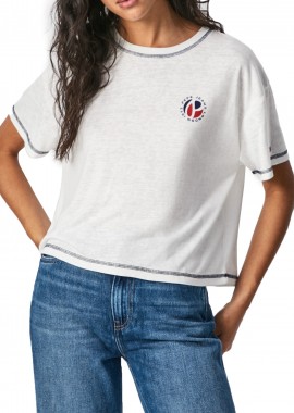 Pepe Jeans - Μπλούζα Κοντομάνικη Pepe Jeans Chantal PL505163-800-WHITE Γυναικείο
