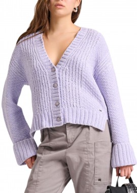 Funky Buddha - Ζακέτα Funky Buddha Σενίλ FBL010-108-09-LT LILAC Γυναικείο