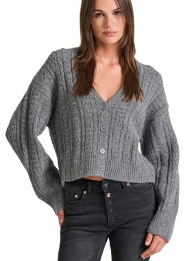 Funky Buddha - Ζακέτα Funky Buddha Relaxed Fit Cropped FBL010-121-09-GRAPHITE Γυναικείο