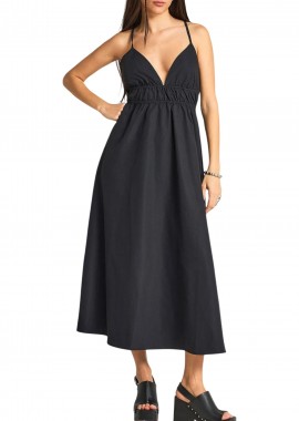 Funky Buddha - Φόρεμα Funky Buddha Μάξι FBL013-129-13-BLACK Γυναικείο