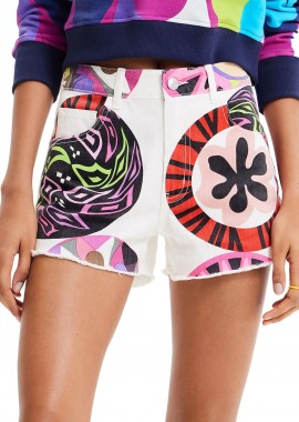 Desigual - Σορτς Desigual Psyco Flower 23SWDD48-1000 Γυναικείο