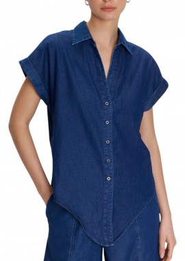 Ale - Πουκάμισο Κοντομάνικο Ale Με Δέσιμο 81253209-BLUE Γυναικείο