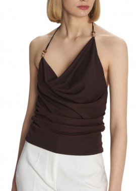 Ale - Top Ale Ντραπέ Με Τιράντες 8921248-BROWN Γυναικείο