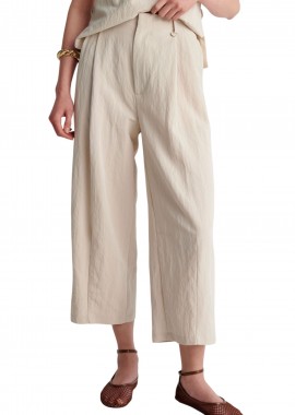 Ale - Παντελόνι Υφασμάτινο Ale Wide Leg Με Πιέτες 8923060-ICE Γυναικείο
