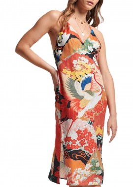 Superdry - Φόρεμα Superdry Vintage Midi Halter Slip W8011293A-8XY Γυναικείο