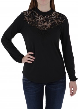 Bobi Los Angeles - Μπλούζα Μακρυμάνικη Bobi Los Angeles Με Κέντημα 544-35826-BLACK Γυναικείο