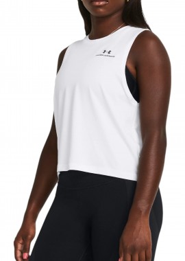 Under Armour - Μπλούζα Αμάνικη Under Armour Rush Energy Crop 1383654-100 Γυναικείο
