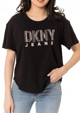 DKNY - Μπλούζα Κοντομάνικη DKNY Round Hem Logo E31FMQ1Q-BLK Γυναικείο
