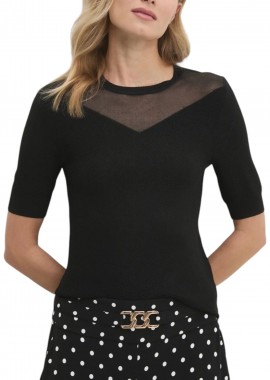 DKNY - Μπλούζα Κοντομάνικη DKNY Πλεκτή P4KSAU06-BLK Γυναικείο