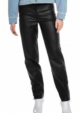 Kendal + Kylie - Παντελόνι Δερμάτινο Kendal + Kylie Cigarette High Rise KKW3712009-BLACK Γυναικείο