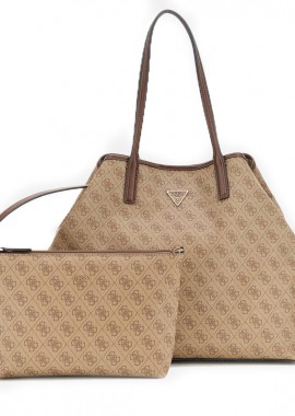 GUESS - GUESS ΓΥΝΑΙΚΕΙΑ ΤΣΑΝΤΑ VICTTORIA LRG 2 IN 1 TOTE HWESG951429 LATTE LOGO/BROWN