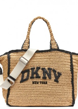 DKNY - DKNY ΓΥΝΑΙΚΕΙΑ TOTE HANDBAG HADLEE R61AYR57 M1K6 NATURAL/BLACK