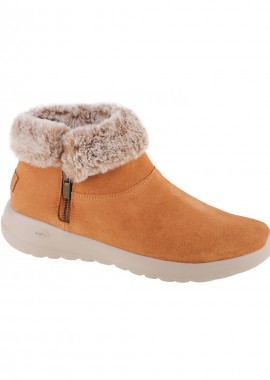 Skechers - Skechers Go Joy Suede Γυναικεία Μποτάκια με Γούνα Καφέ 144003-CSNT