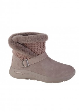 Skechers - Skechers Go Walk Suede Γυναικεία Μποτάκια με Πλατφόρμα & Γούνα Ροζ 144422-DKTP
