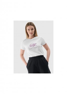 4f - Women's slim Tshirt with print 4F 4FRSS24TTSHF249910S