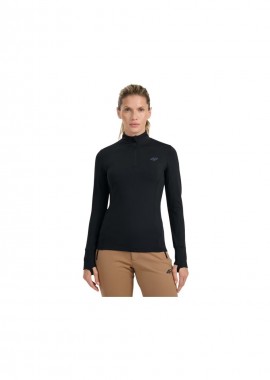 4f - Women's thermal sweatshirt 4F F098 deep black 4FWAW25UBRUF098 20S