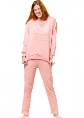 HARMONY - Πιτζάμα φούτερ με λαιμόκοψη | 28-101933 ΡΟΖ