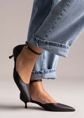 TFP - TFP Γόβες με μπαρέτα και kitten heel - 353 - Σκούρο Καφέ Ματ