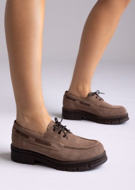 TFP - TFP Chunky Sole Oxfords - 9057 - Taupe Suede