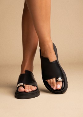 TFP - TFP Σανδάλια flatform με λουράκι στο δάχτυλο - 505 - Μαύρο Ματ