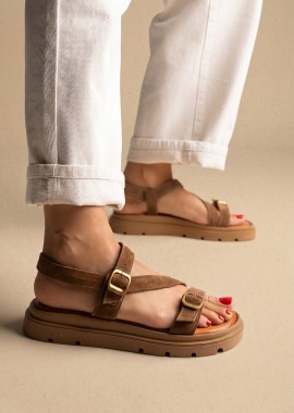 TFP - TFP Σανδάλια Mini Buckle Detail - 551 - Taupe Σουέτ