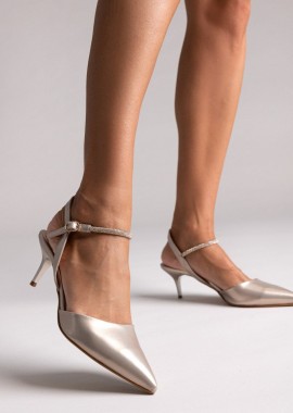 TFP - TFP Γόβες με στρας λουράκι - 522 - Champagne Metallic
