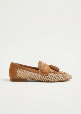 CORINA - CORINA Flat Loafers with Knit Design - 6131 - Camel matte